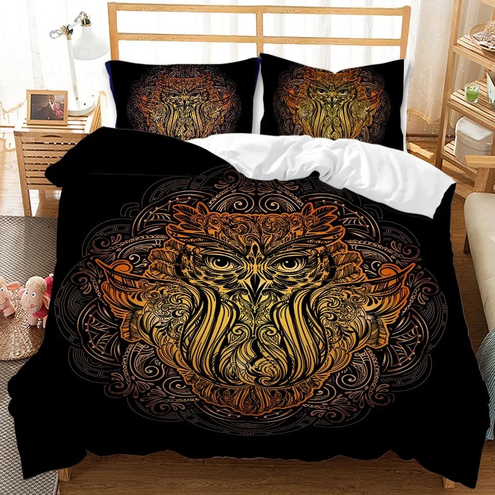 2/3 Piece Bohemian Elephant Mandala Pattern Bedding Set Boho Duvet Cover Queen King Size Quitl Cover Polyester Comforter Cover
