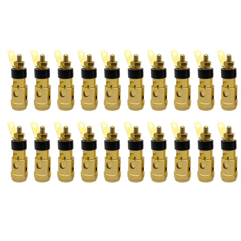 

20PCS Small Gold-plated Push-type Spring Terminal Speaker Amplifier Spring Self-locking Socket Push-type Terminal