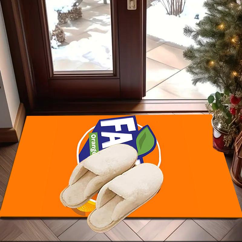 Fanta Orange Refreshment Area Rug Office rug, Chair Rug, Decor Carpet Livingroom bedroom Mat, Large Size Fan gifts Christmas gifts
