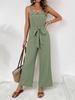 2026 Spring/Summer Women's Solid Color Sleeveless Camisole Jumpsuit - European/American Style, Full-Length Casual Wear