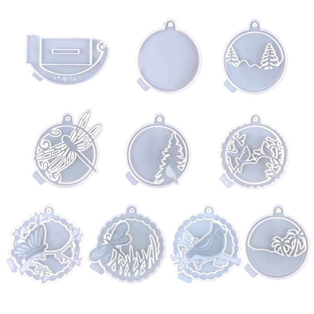 Photo Frame Pendant Silicone Mold Christmas Tree Butterfly Mold Epoxy Resin Moon Base Bracket Mold Suitable for Crafts