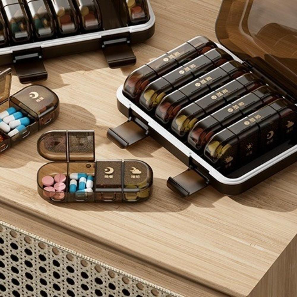 Seven Days Medicine Dispenser Japanese-style Weekly Pill Organizer Medicine Box  Home Organization