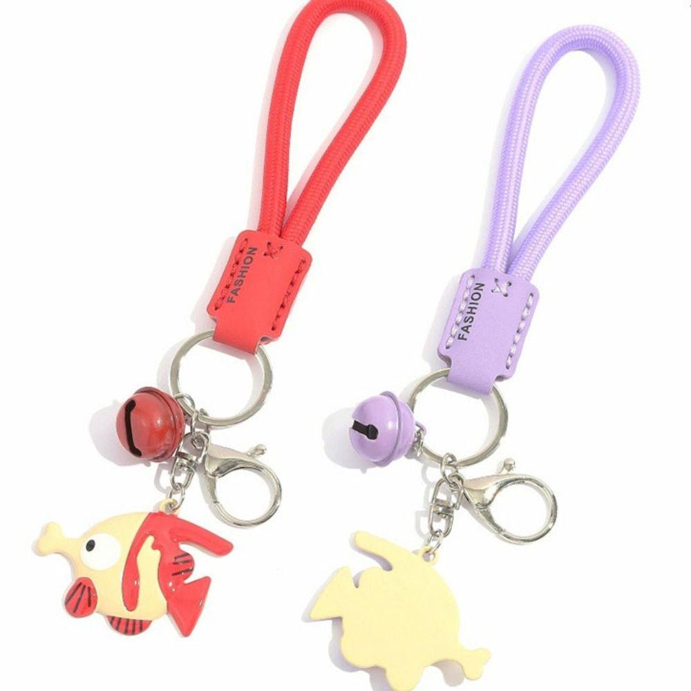 Anti-lost Clown Fish Key Chain Hand-sewn Anime Cartoon Key Charm  Ornament Accessories