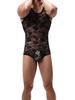 European & American Style Men's Sexy Lace Bodysuit - Elastic, Tight & Plus Size
