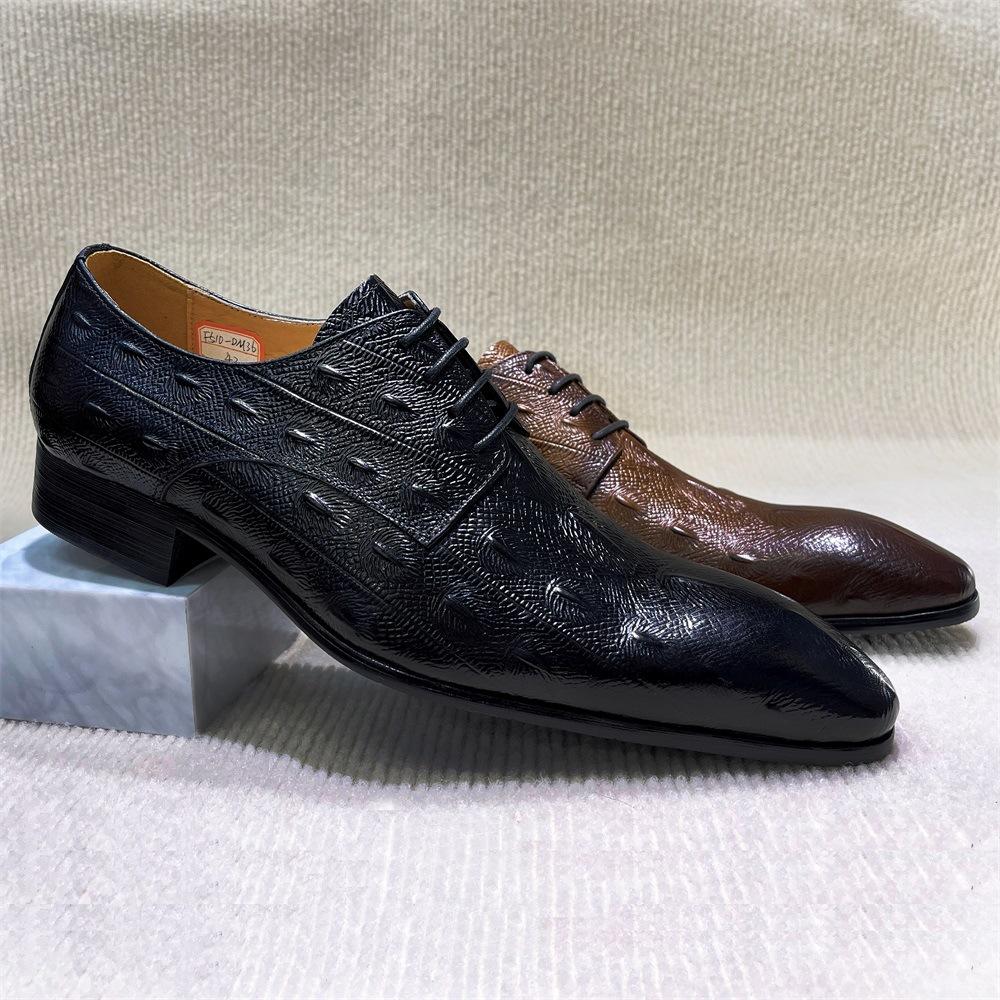 New Single Shoes Business Men'S Shoes Men'S Dress Pointed Derby Shoes Guangzhouhandmadeshoes