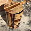 Wooden Round Nightstand | Solid Wood 3-Drawer Side Table, Wooden Chest of Drawer-Storage Desk Solid Wood Cupboard | Unique Drawer Dressers