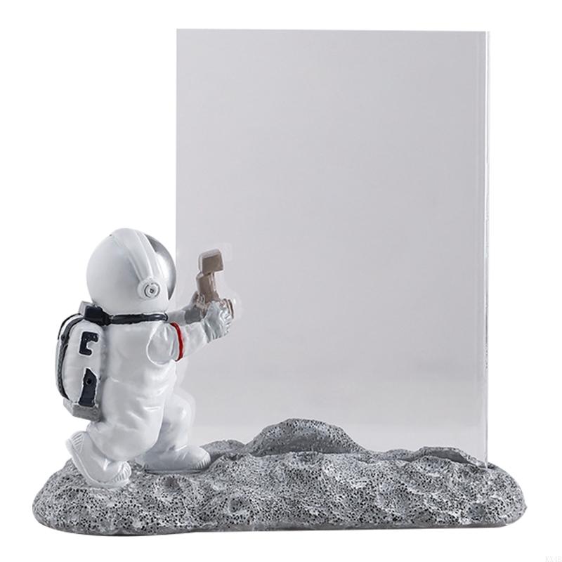 KX4B Nordic for Creative Resin Astronaut Figurine 6 Inch Photo Frame Decorative Picture Display Holder Cartoon Statue Home