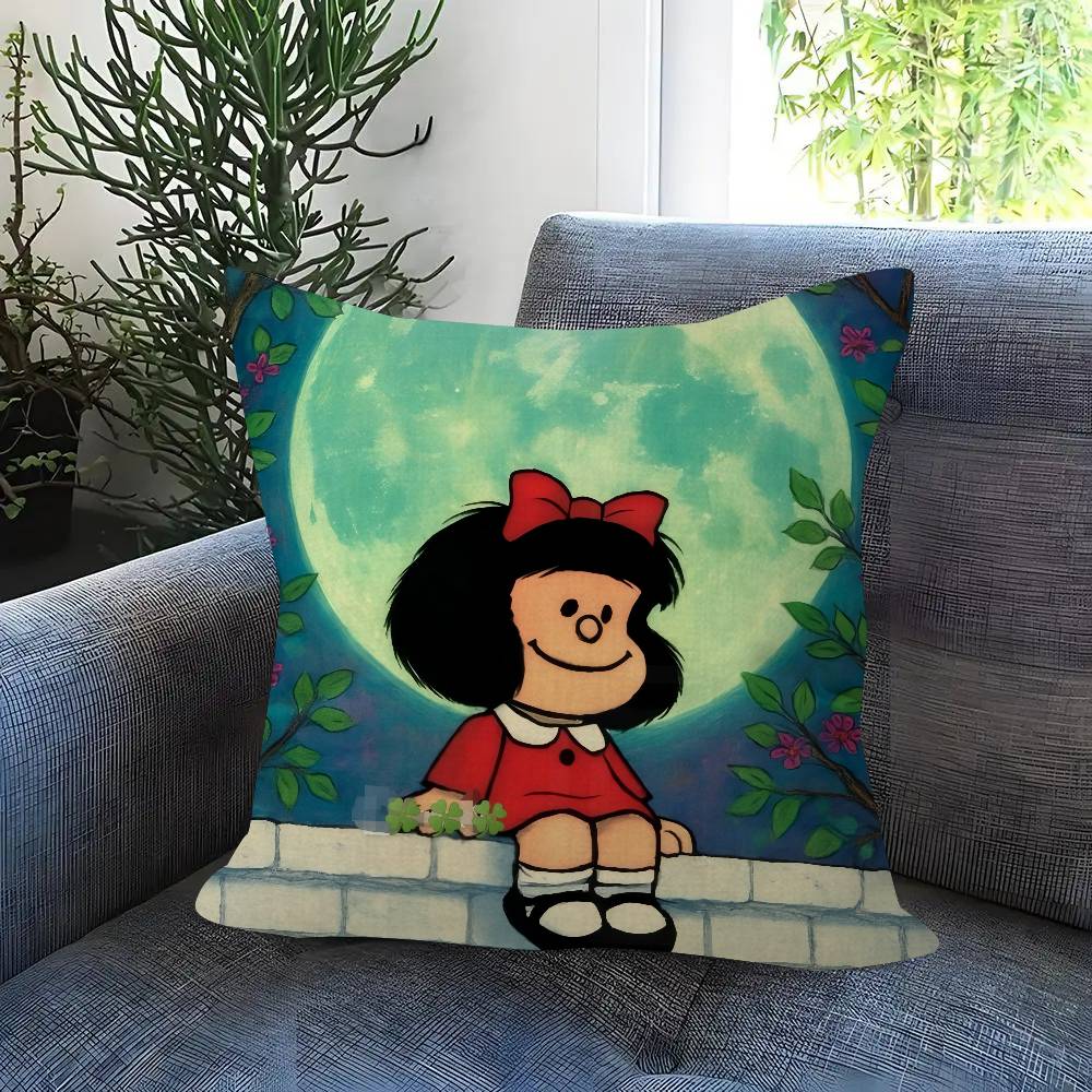 

Pillow Cushion Cover Pillowcase Living Room Sofa Home Decor Customized Cartoon Cute Mafalda 30x30 cm