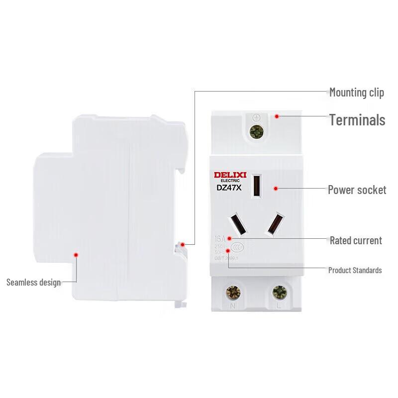 DELIXI DZ47X Modular DIN Rail Socket with MCB