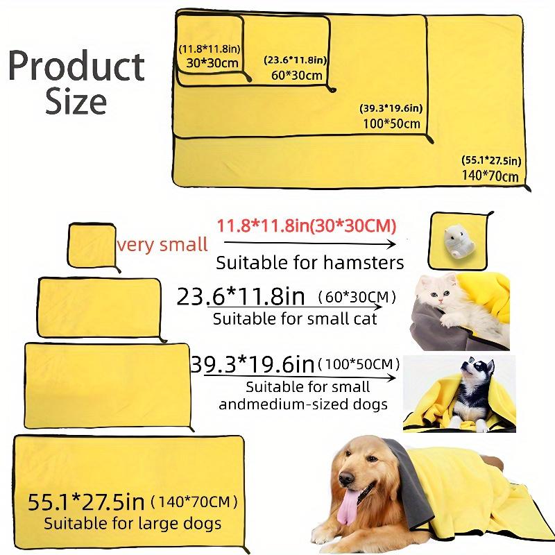 

Pet Dog Cat Super Absorbent Microfiber Bath Towel - Quick-Drying High-Quality Grooming Towel, for Small/Large Dogs Cats Bathing 30x40cm жёлтый