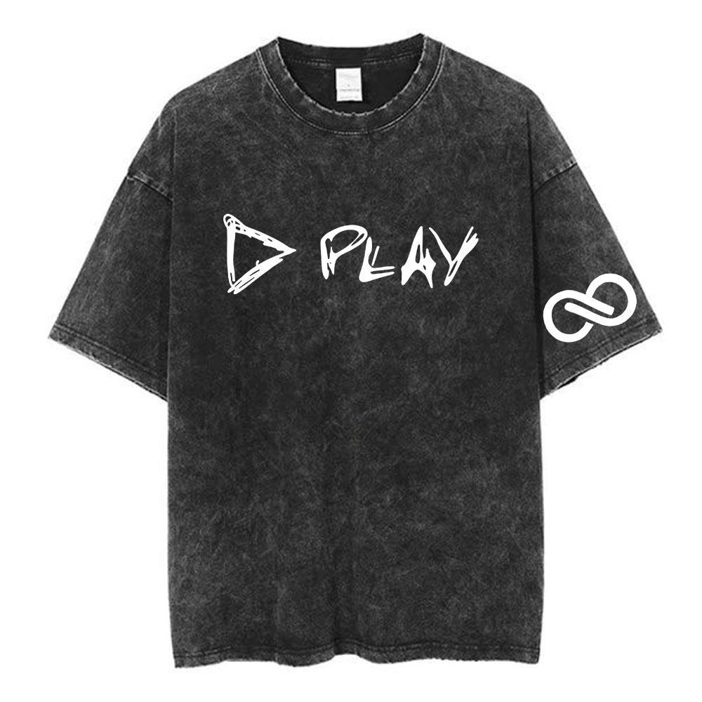 Ed Sheeran Play Tour 2025 Merch Vintage Washed T Shirt Men Women Clothing Fashion Tshirts Oversized Cotton Casual Tshirt Tops