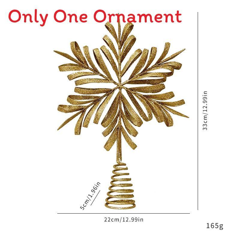 Christmas Tree Topper With Snowflake And Star Iron Art Decoration For Holiday Festivities