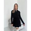New Casual Skirt Suit With Long-Sleeve Knitted Buttoned Sweater + Short Skirt Two-Piece Set For Women