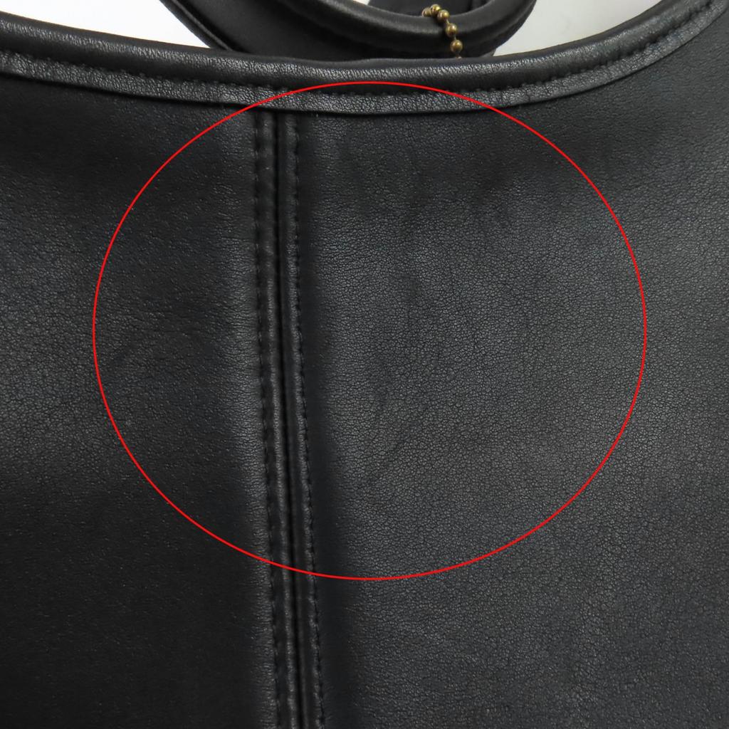 Coach Shoulder Bag Ergo Black Glove Leather Women 9025 Used