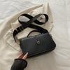 Fashionable Minimalist Crossbody Bag with Top Handle and Flap for Women - Solid Color Square Purse Simple Design Shoulder Bag