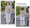 Elegant Chiffon Short-Sleeve Top for Middle-Aged & Elderly Women - Chinese Style Summer Shirt