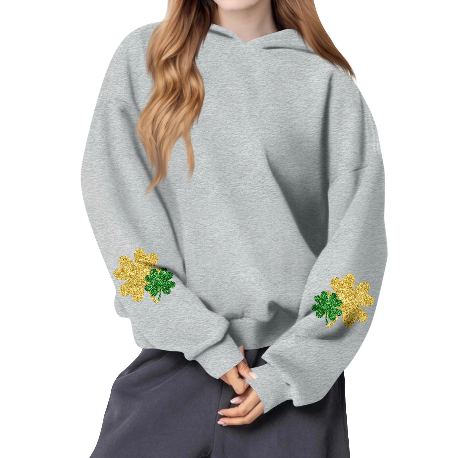 

Жіночий модний легкий жіночий пуловер з довгими рукавами та кишенями, ошатне худі з малюнком XXL