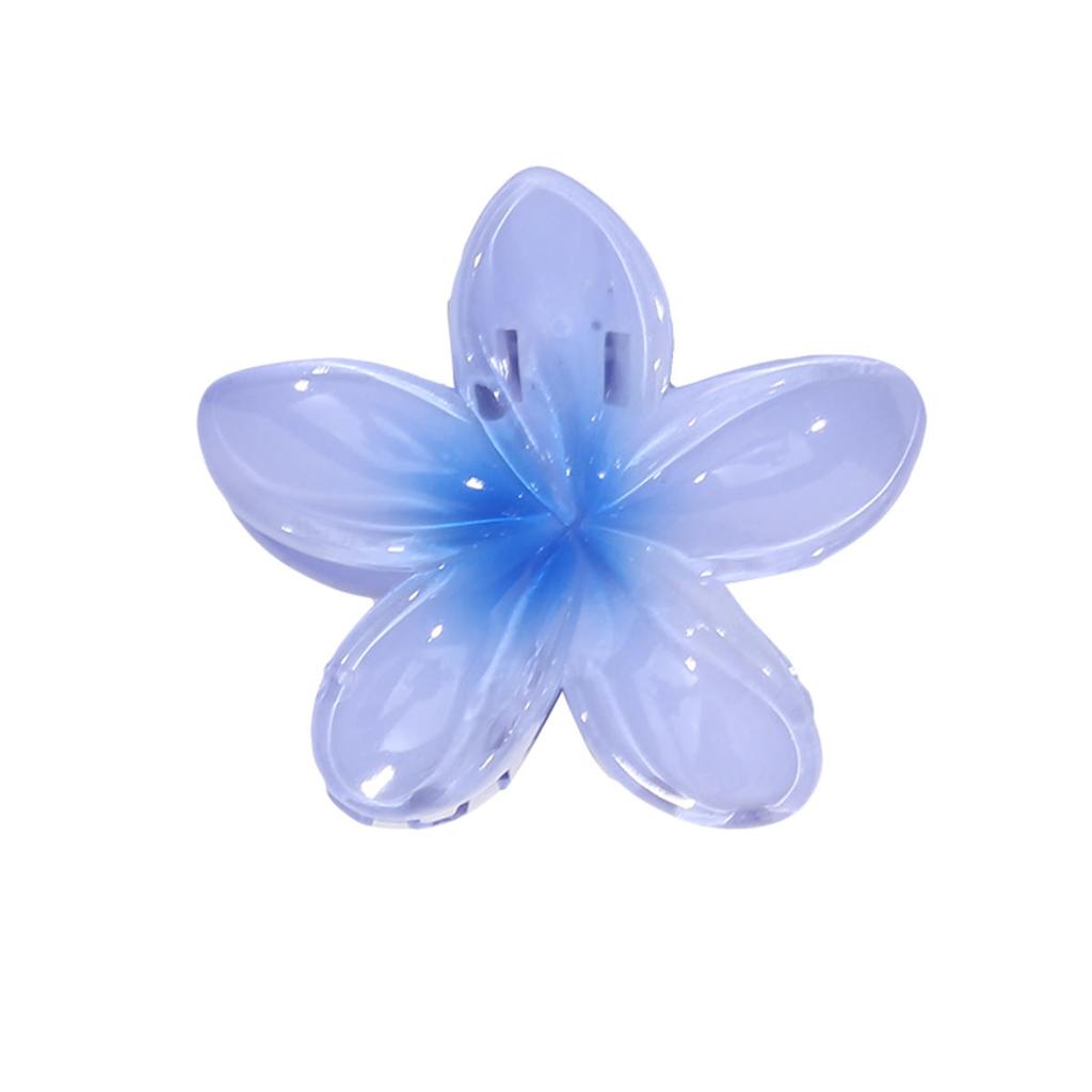 Hawaiian Style Gradient Flower Crab Hair Clips for Women Plumeria Barrettes Beach Vacation Hair Claw for Thin/Thick Hair Accessories