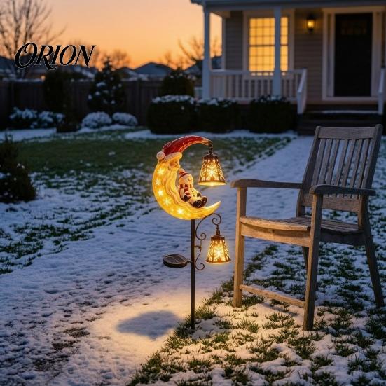 Automated Dusk To Dawn Lights Solar Christmas Garden Stake Light, 31.5 Inch Santa Snowman LED Pathway Lights, Easy Installation Outdoor Lighting