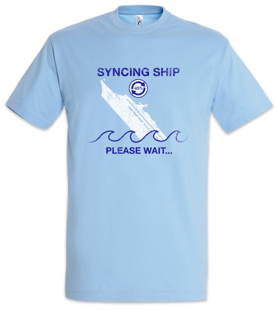 Syncing Ship T-Shirt Computer Science Scientist Fun Geek Nerd Sailor Skipper M