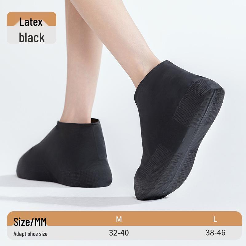 

Прочные Нескользящие Водонепроницаемые Латексные Бахилы для Мужчин и Женщин - Портативная Дождезащита для Ношения на Открытом Воздухе M (Recommended size 32-40)