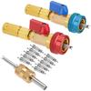 R134A R12 Valve Core Quick Remover Installer, Air Conditioning Adjustable High Pressure (Red) and Low Pressure (Blue) Valve Core Tool, 2 Pack