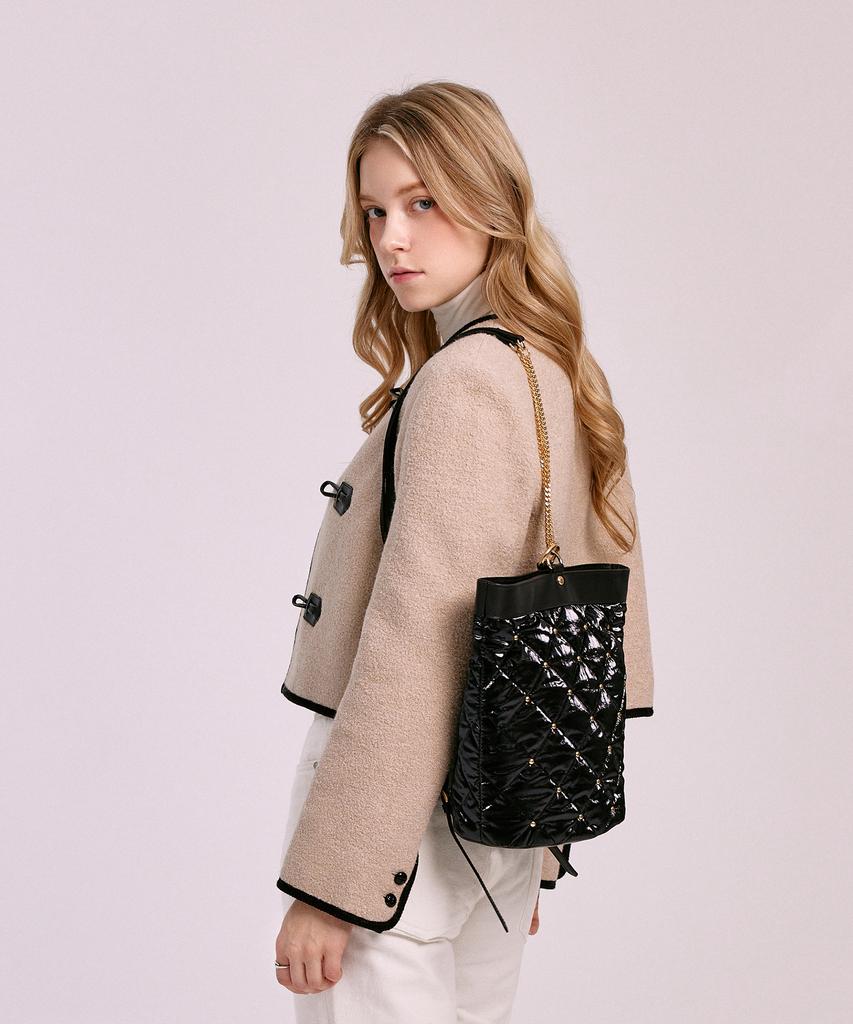 Jina In Ny 3-Way Use Elizabeth Mini Backpack [Black Combo]