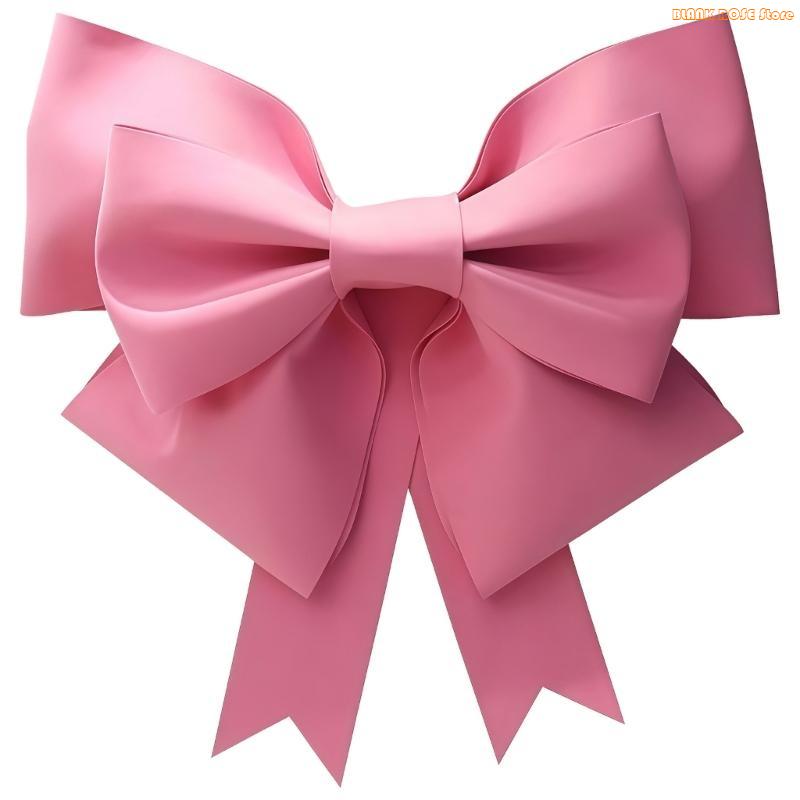 

K1AE Large Ribbon Bowknot For Holiday Decoration Big Fabric Bowknot For Baby Showers Birthday Wedding Backdrop Decoration L рожевий