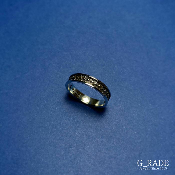 G_Rade Pattern Logo Layered Ring No.4 (B Type)