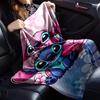 1 buc Pătură drăguță Stitch Ușoară Pătură din flanelă pentru canapea Pat Călătorie Camping Sufragerie Birou Canapea Scaun