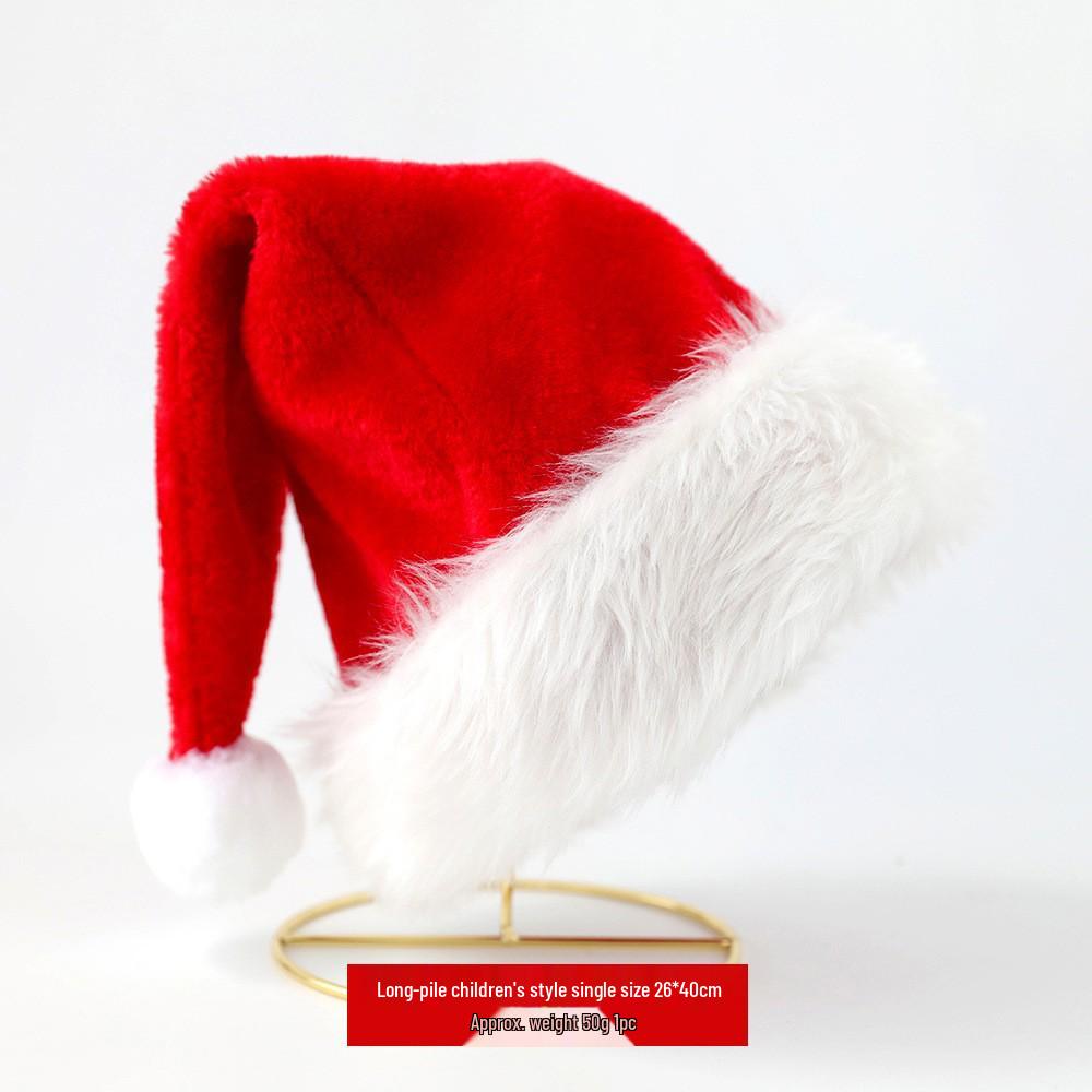 Christmas Hats for Kids and Adults – Short and Long Plush, Non-Woven Fabric, Festive Party Decorations
