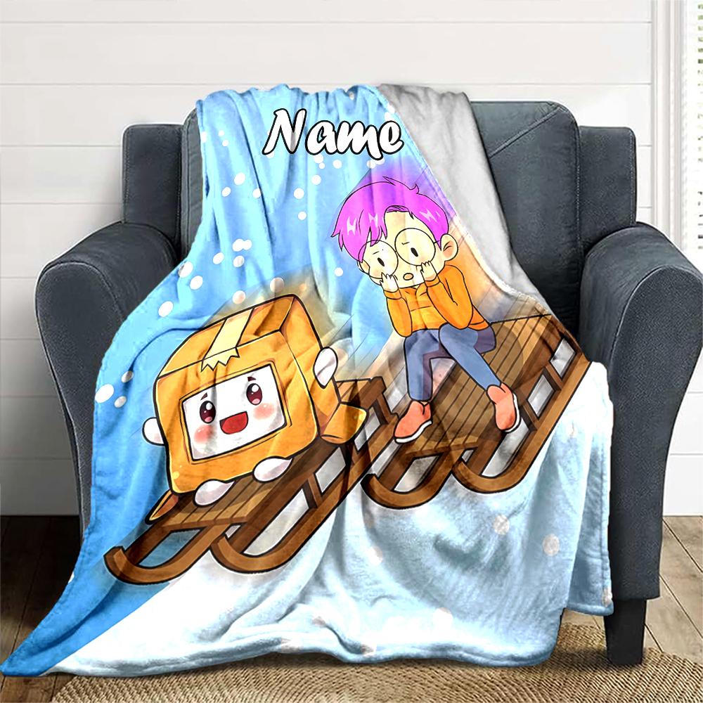 Customiz Name Personality LankyBox - Foxy  Blanket Soft &Warm Sofa Office Bed Travel Lunch Break Blanket, Gift Suitable All Seasons