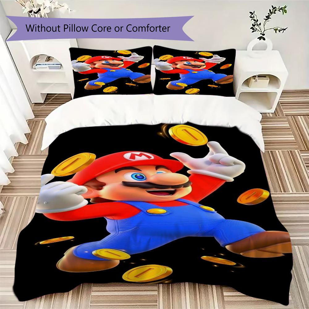 Super Mario Dodges Piranha Plants Bedding 1 Duvet Cover 2 Pillowcase Without Core Without Core Bedding Set Soft And Comfortable