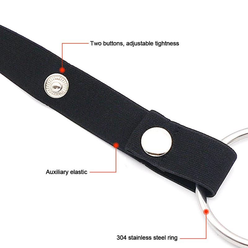 Male Chastity Belt Cage Chastity Lock Anti-shedding Device Fixed Elastic Strap Auxiliary Strap Adjustable Scrotum Ring Sex Toy