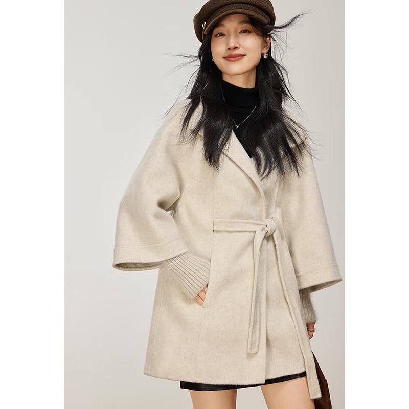 VICTORIA&VERA Women's Winter Alpaca Blend Knit Sleeve Cape Coat V9017D11