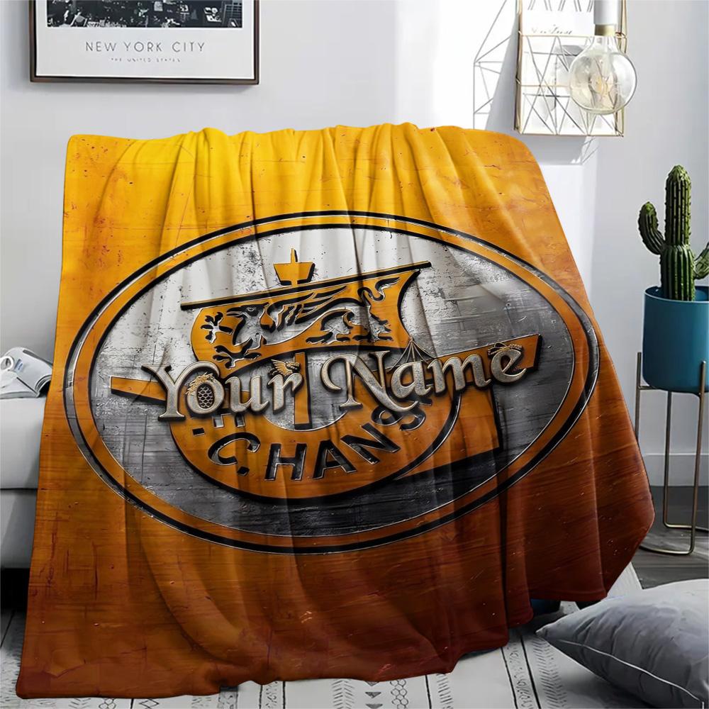 1PC Fc Hans Crest Custom Name Patterned Flannel Blanket Suitable For All Seasons For Home Decor Warmth And Comfort Gifts Holiday Present
