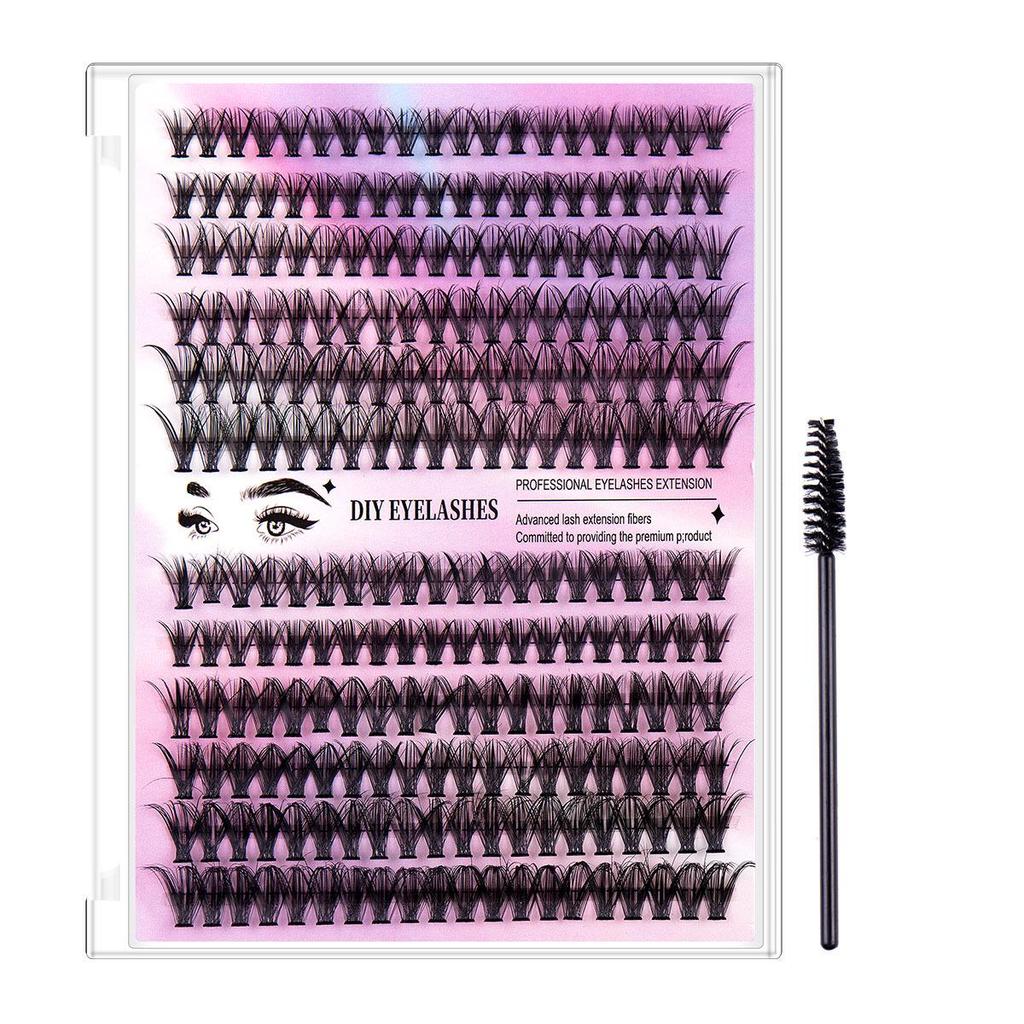 „Pasidaryk pats“ segmentuotų dirbtinių blakstienų rinkinys - 12 eilučių, 30D40D derinys, didelė talpa, karštas lydalas