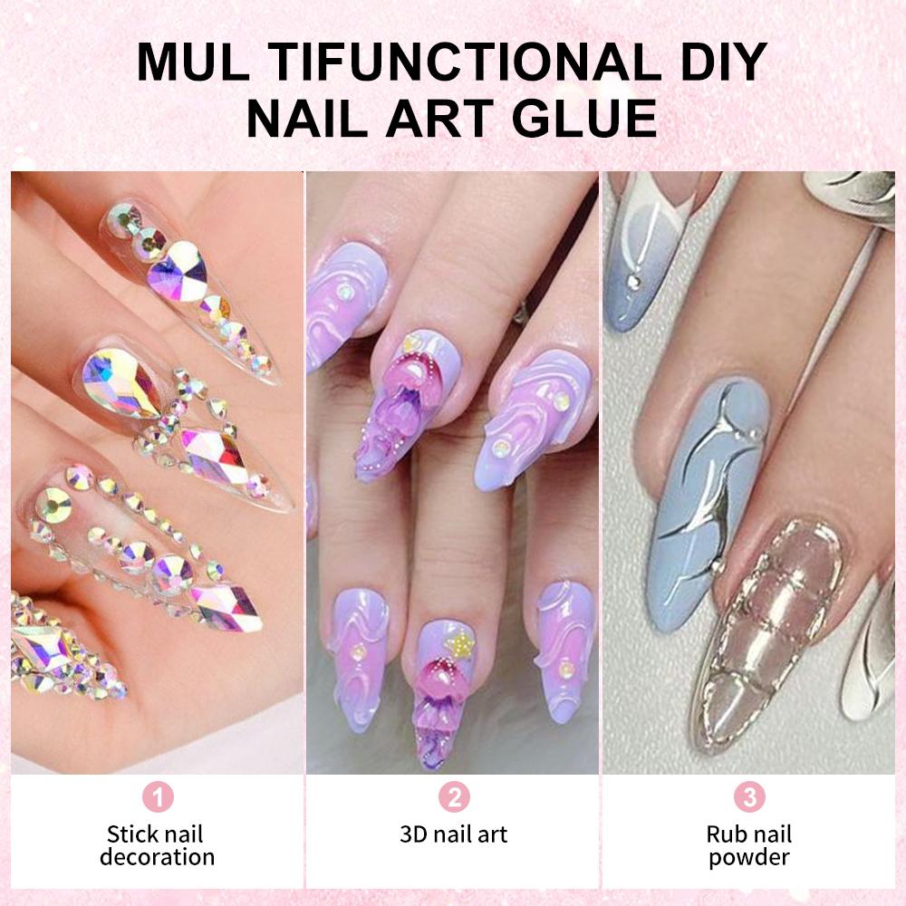 1PC 5D Nail Sculpting Clear Gel 30g Molding Gel Nails Liner Gel Embossed Candy Gel Nail Decoration Jewelry/rhinestonnes Sticky Gel