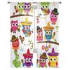 Colorful Owl Cactus Music Guitar Chiffon Sheer Curtains for Living Room Bedroom Home Decor Window Voile Tulle Curtain Drapes