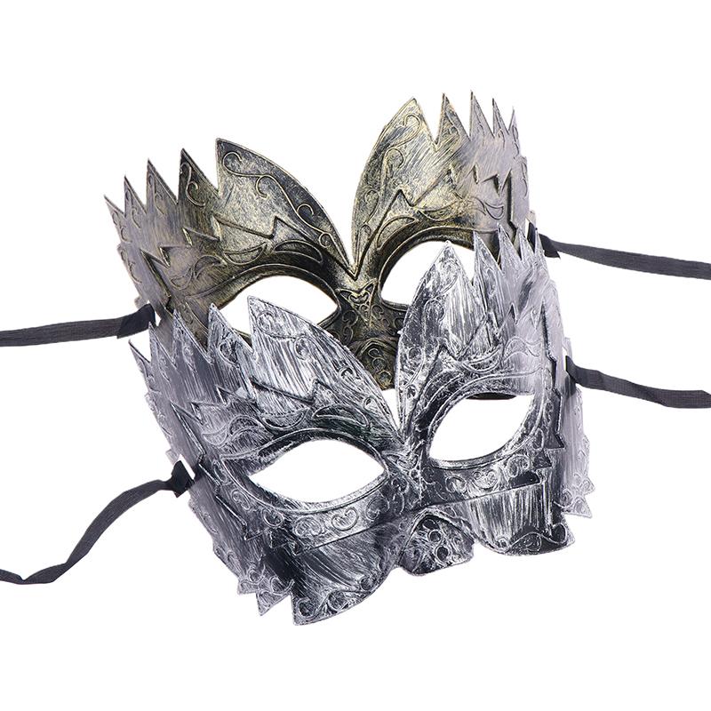 1Pc Carnival-Masquerade Mask Vintage Mask Gold Silver Half Face Mask Plastic Halloween Costume Party Mask Women Men