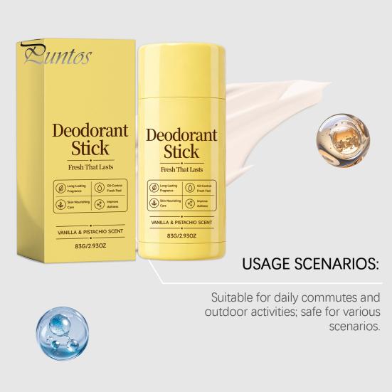 Deodorante Stick Fresco 83G Vaniglia & Pistacchi Stick, Protezione Odore Profumato per Donne Fragranza Leggera Uomini, Profumo a Lunga Durata Cura Ascelle