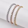 Stainless Steel Zircon Chain and Link Lion Charm Adjustable Women Bracelet for Bridal Wedding Gift Fine Jewelry Bracelets