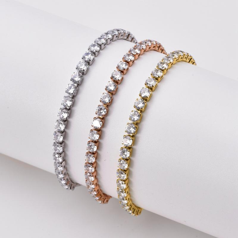 Stainless Steel Zircon Chain and Link Lion Charm Adjustable Women Bracelet for Bridal Wedding Gift Fine Jewelry Bracelets