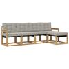 Outdoor Sofa Set with Cushions 5 Pcs White and Light Grey