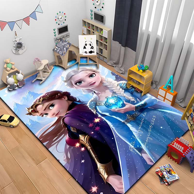 Snow Queen Frozen Elsa HD Printed Large Area Rug Carpet for Living Room Cartoon Children's Bedroom Sofa Doormat Floor Rug Gift