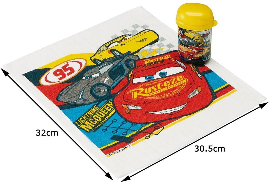 Skater Wet Towel Cars Disney Made in OA4 Set, 3 Crossroads, Pixar, Japan,