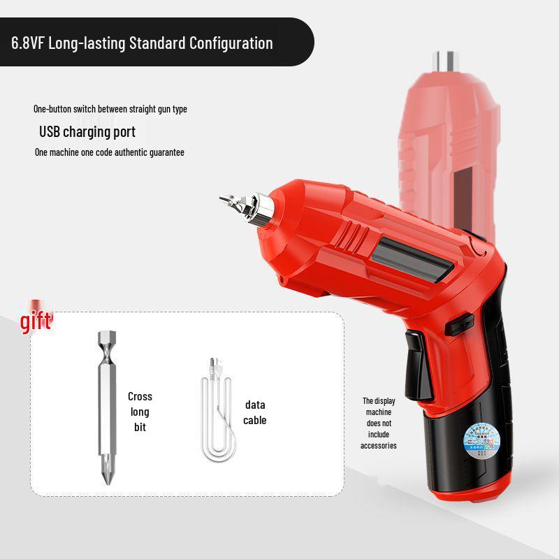 Compact Rechargeable Electric Screwdriver Set with Multi-functional Bits for Household Use