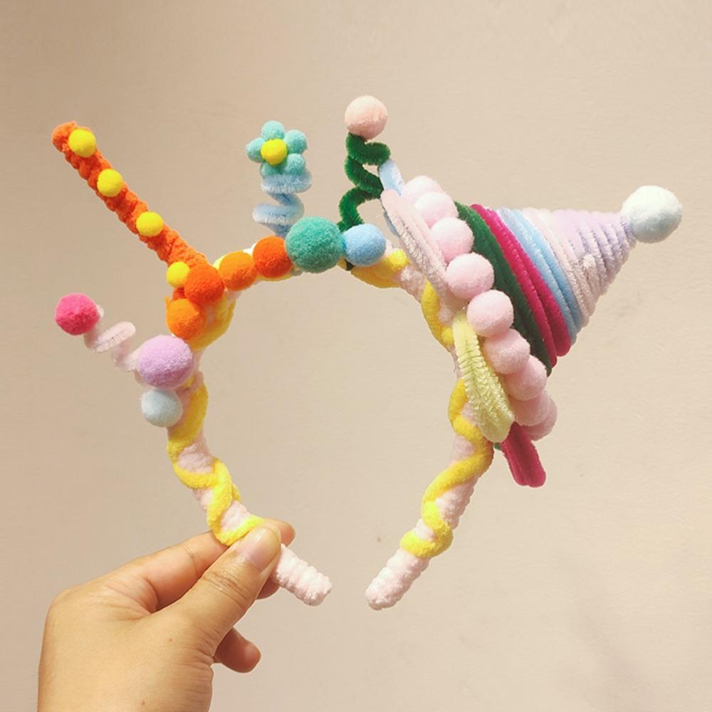 

Number 1-9 Years Old Birthday Atmosphere Headband Torsion Bar Eye Catching Cake Headband Ponytail Holder Hair Accessories Set
