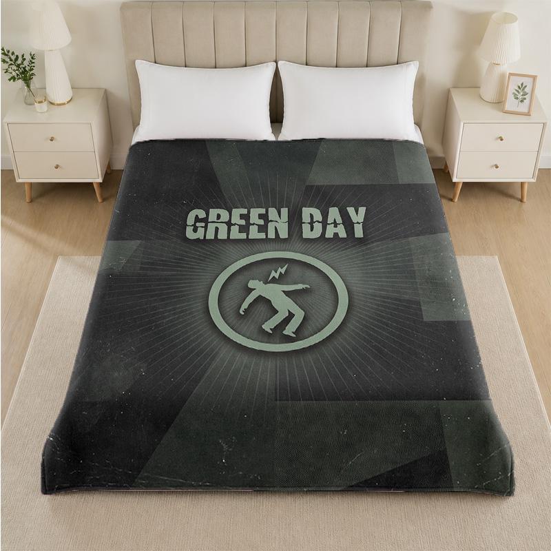 Green Day Print Flanelldecke Gemütliche Leichte Plüschdecke für Bett Sofa Haushalt