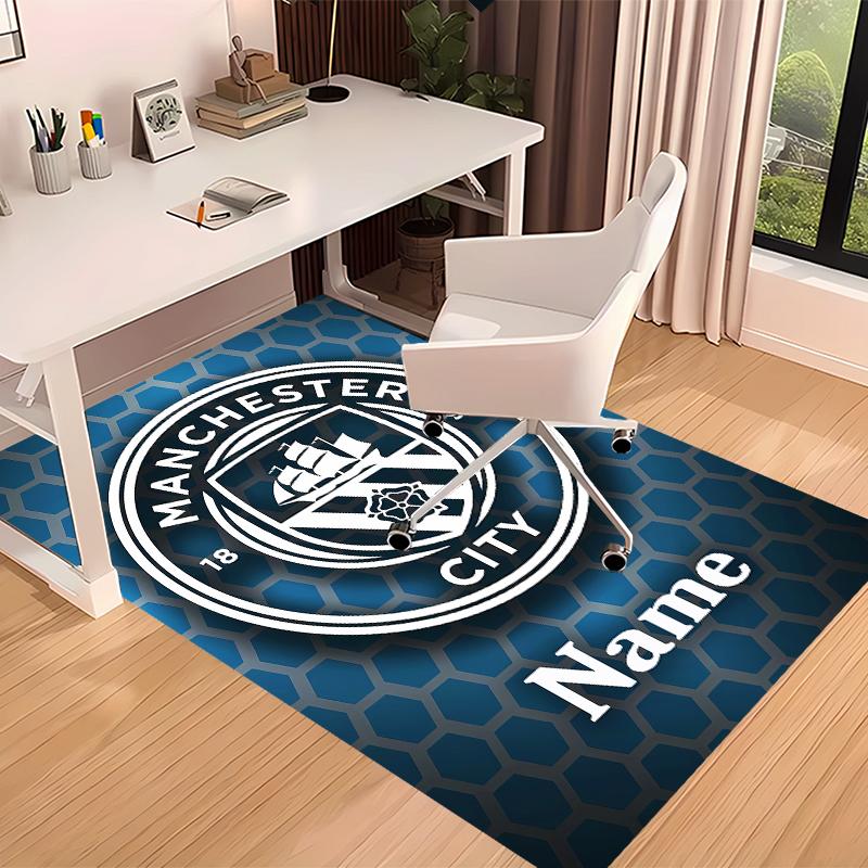 Op maat gemaakte Manchester City F.C. Print Vloerkleed - Zacht, Wasbaar Antislip Binnentapijt, Woonkamer, Huis & Kantoor Decoratief Tapijt